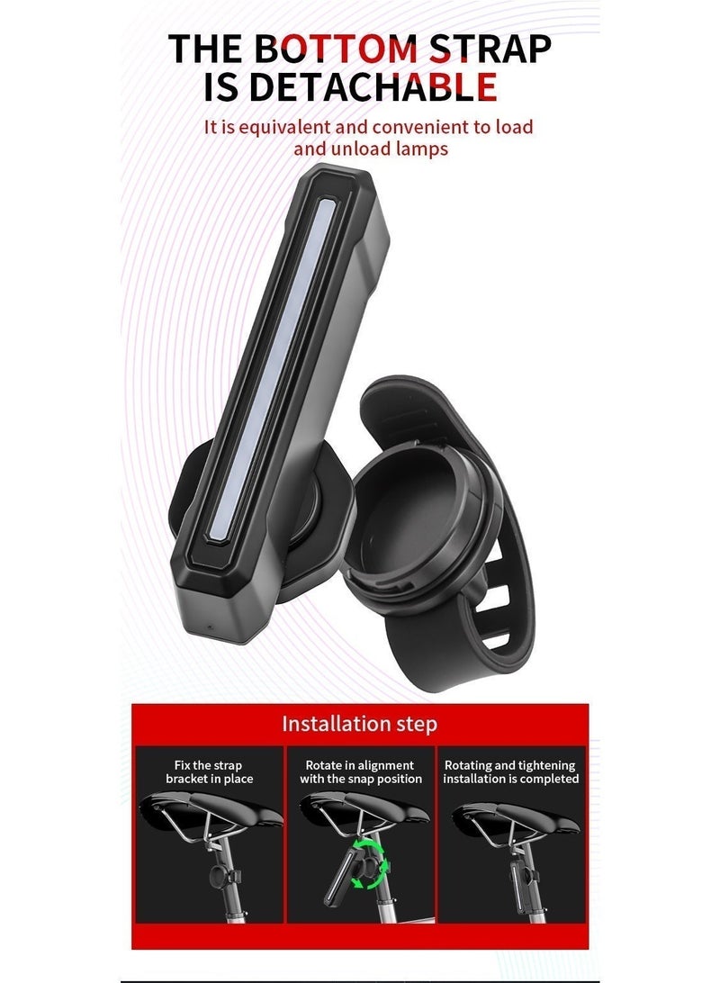 زونيكس مصدر خلفي للدراجة، استشعار ذكي للفرامل، بطارية طويلة العمر، 9 أوضاع RGB، مقاوم لزخات المطر للقيادة الليلية الآمنة - Image 4